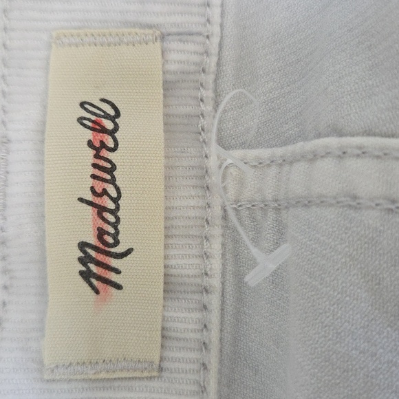 Madewell Light Gray Cali Demi Bootcut Corduroy Cropped Button Fly Pants Size 36 - Picture 6 of 7